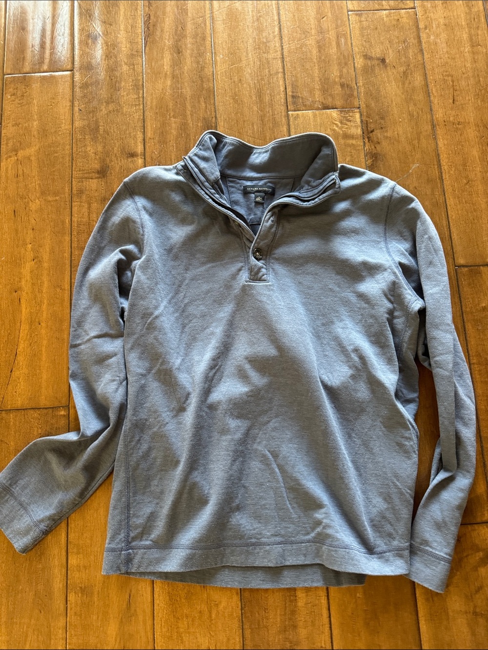 Banana Republic Men's Light Blue Zip-Quarter Sweater men’s large